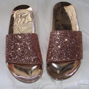Rose Gold Glitter Slippers